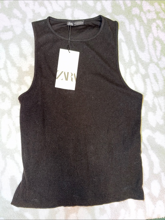 Zara Tops - NWT ZARA Black Ribbed Knit Tank Top